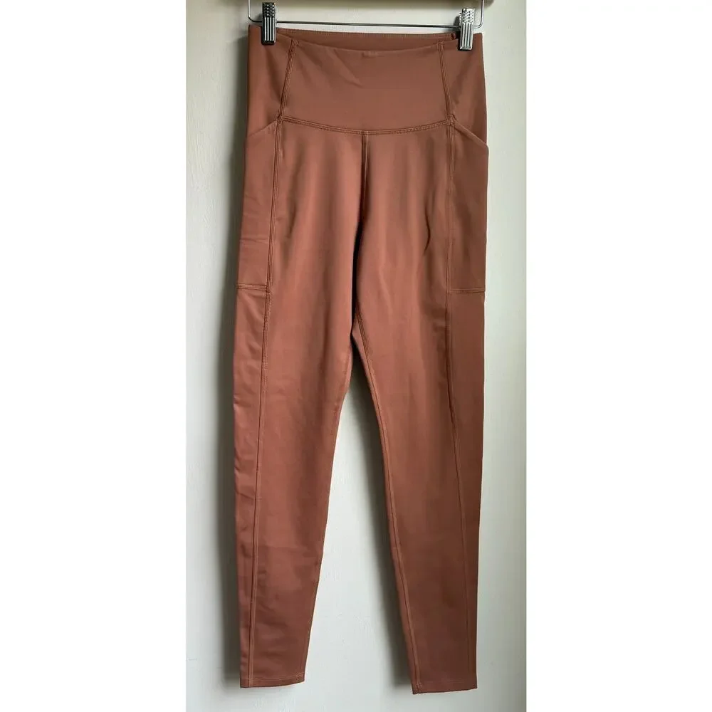 Girlfriend Collective High-Rise Compression Leggings Terracotta M - Picture 3 of 6